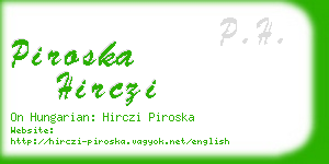 piroska hirczi business card